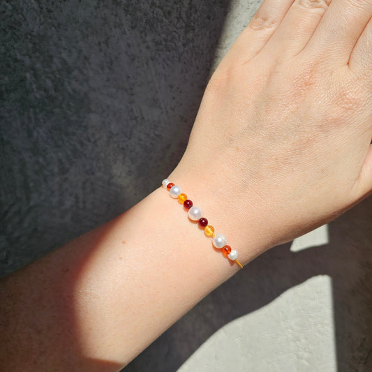 The Glow – Amber & Pearl Bracelet - BellishThe Glow – Amber & Pearl Bracelet