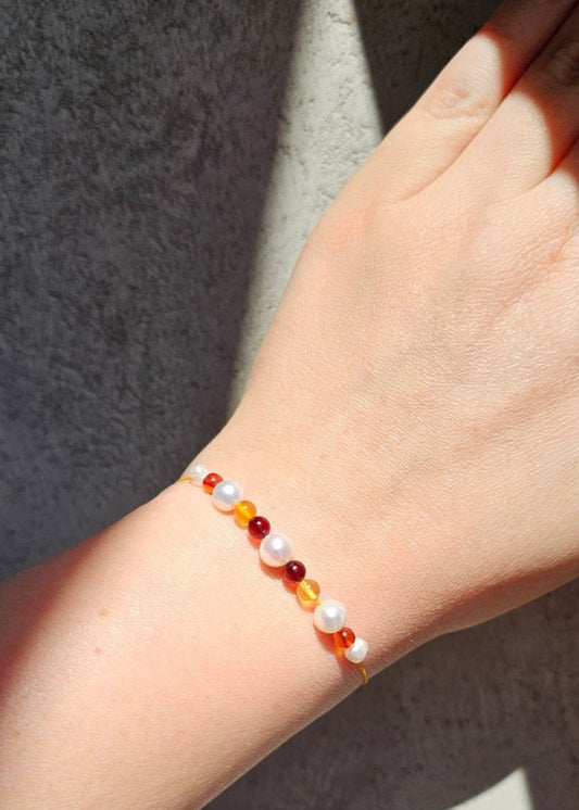 The Glow – Amber & Pearl Bracelet - BellishThe Glow – Amber & Pearl Bracelet