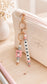 Personalised pastel silicone bag charm with teddy bear and name beads
