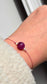 Amethyst lucky thread bracelet with 8mm natural gemstone and two 925 sterling silver diamond-cut beads on violet string.