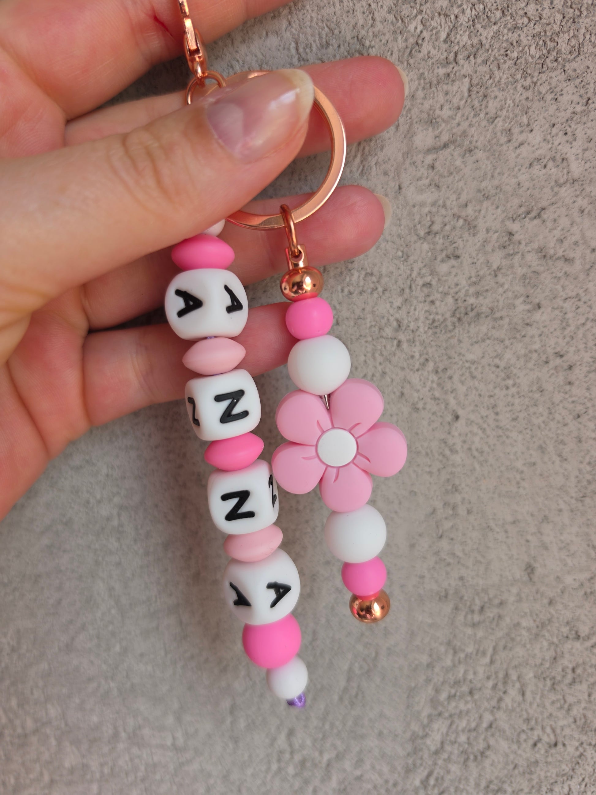 key bag chain - silicone flower chain