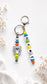 Handmade personalised silicone bag charm with name, made in Ireland
