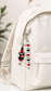 Cute beaded bag charm and keychain accessory with dog pendant for purse, backpack and sports bag