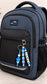 Personalized blue and white backpack and bag charm with a child’s name and cute turtle charm, handmade keychain for school bags and backpacks.