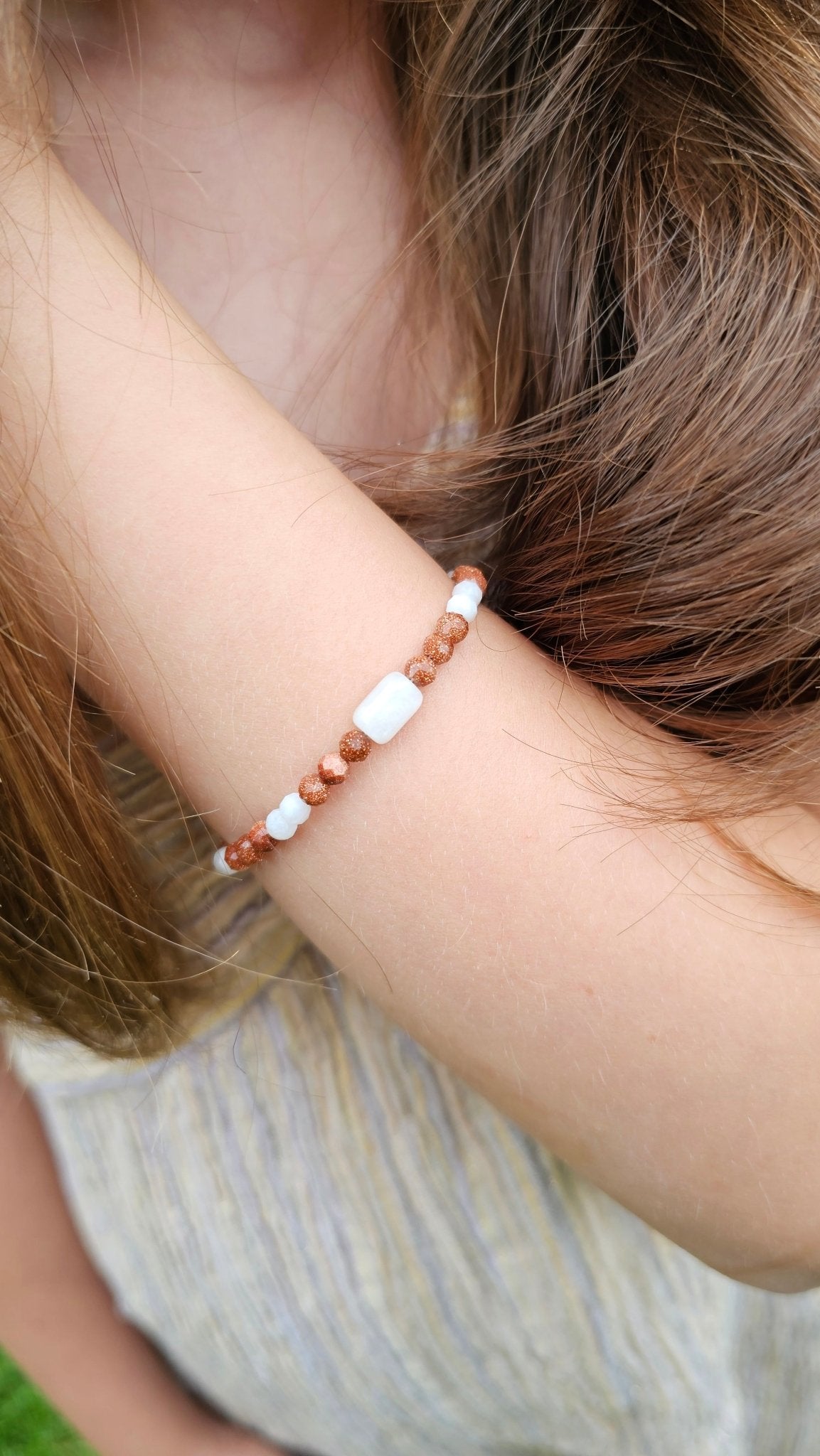 Balance Moon – Calming Moonstone & Sandstone Bracelet - BellishBalance Moon – Calming Moonstone & Sandstone Bracelet