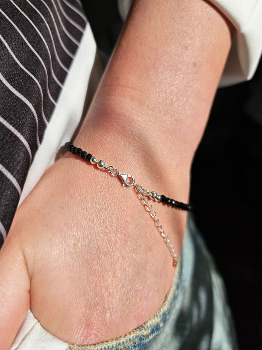 Black Tourmaline Bracelet 3mm - BellishBlack Tourmaline Bracelet 3mm