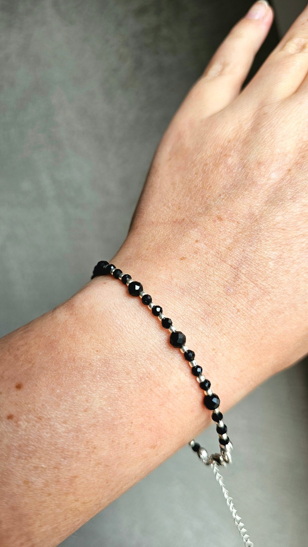 Black Tourmaline Choker – Handmade Necklace with Silver Accents - BellishBlack Tourmaline Choker – Handmade Necklace with Silver Accents