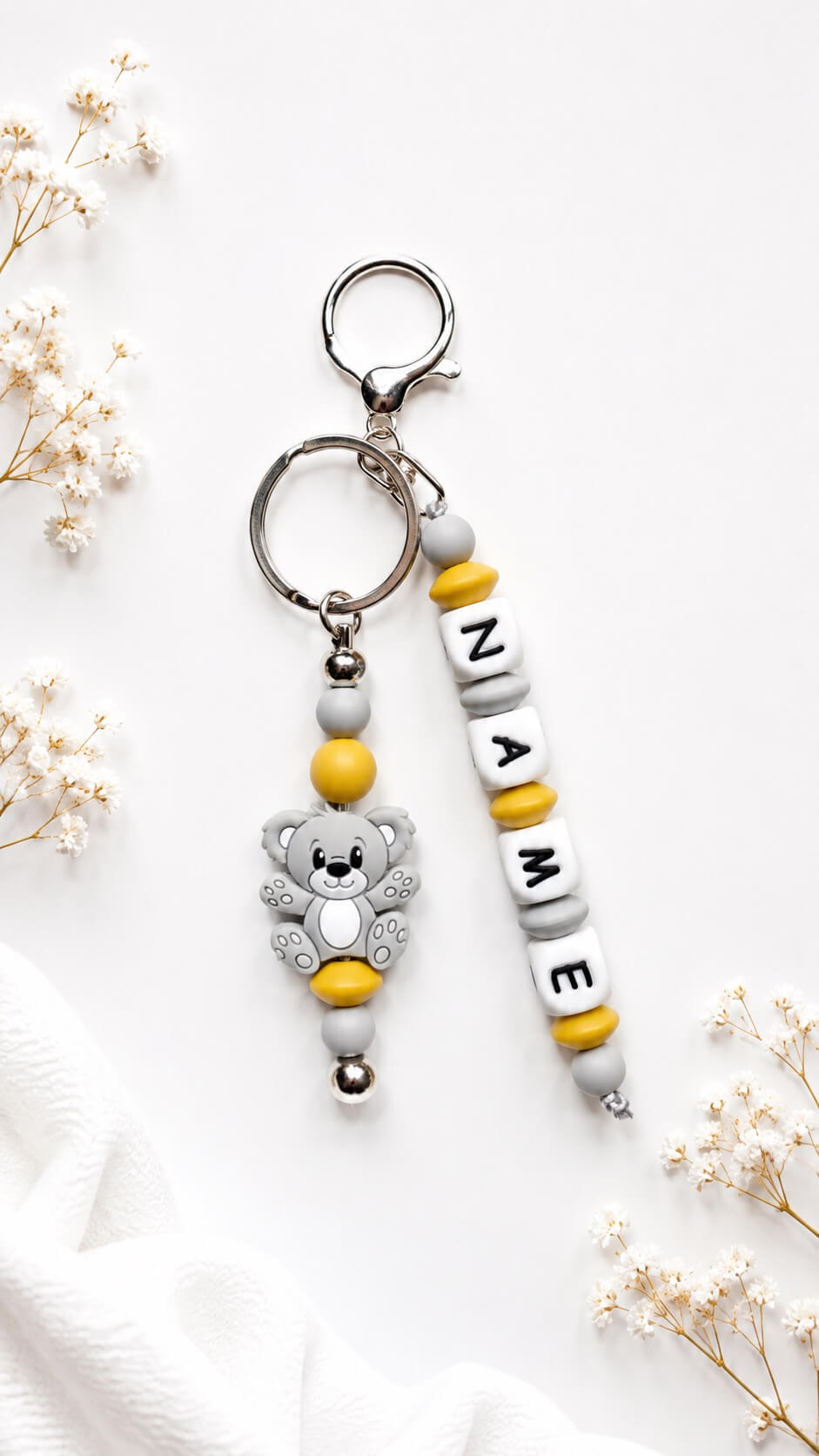 Custom silicone name tag for nappy bags, school bags, backpacks and keys
