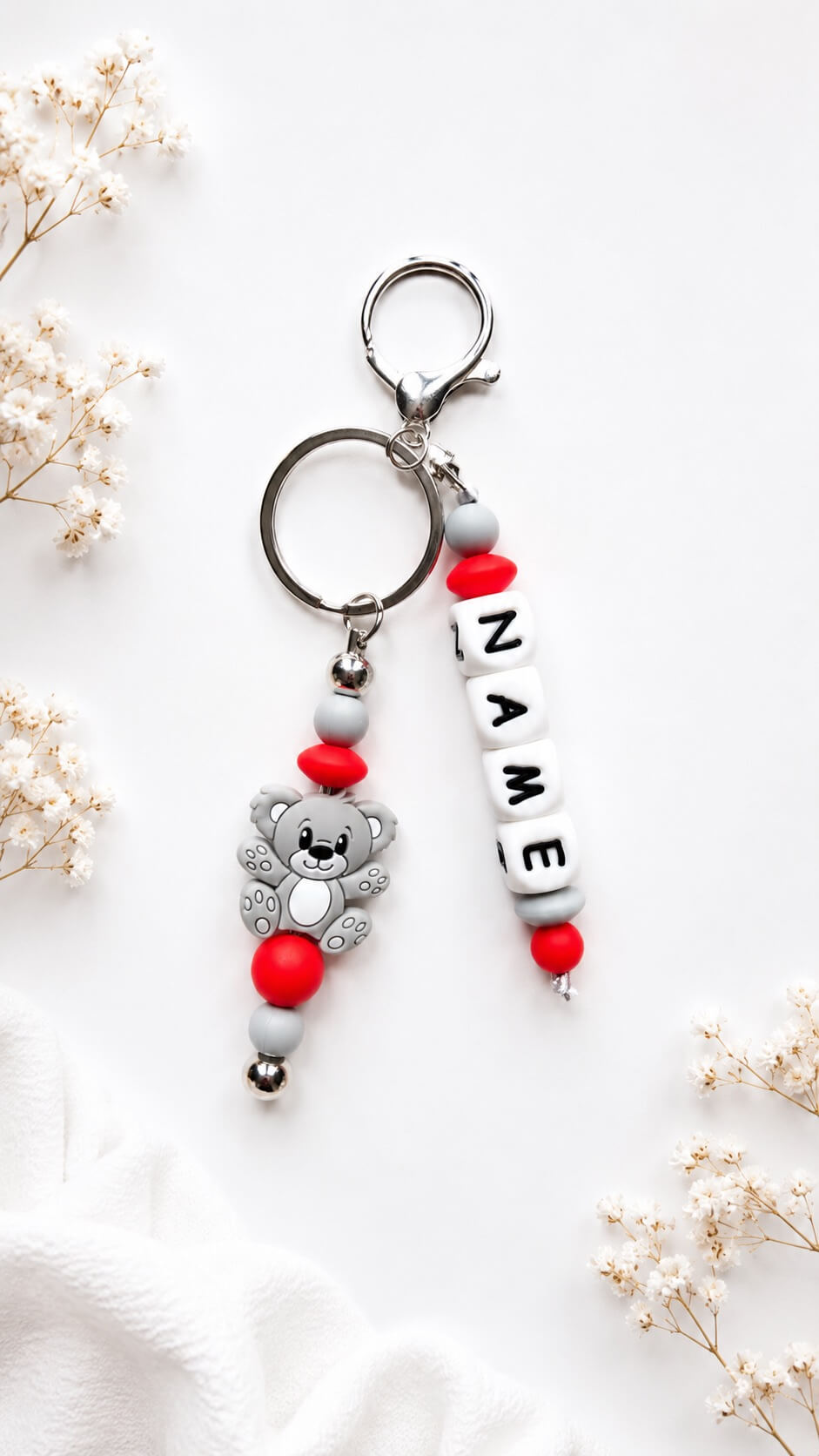 Custom silicone name tag for nappy bags, school bags, backpacks and keys
