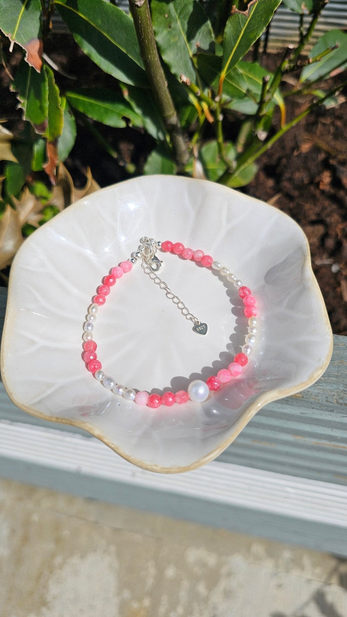 Freshwater Pearl and Pink Chalcedony Bracelet 4mm - Soft Elegance, Confidence and Inner Peace - BellishFreshwater Pearl and Pink Chalcedony Bracelet 4mm - Soft Elegance, Confidence and Inner Peace