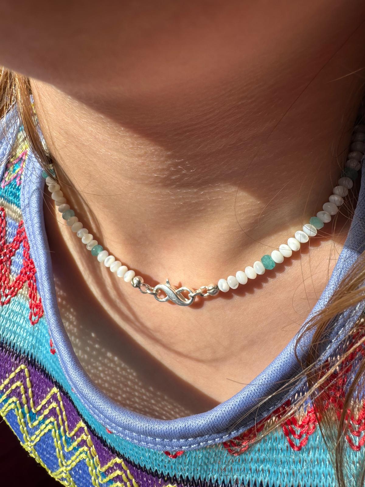 Infinity Jewellery Set – Turquoise Jade & Shell - BellishInfinity Jewellery Set – Turquoise Jade & Shell