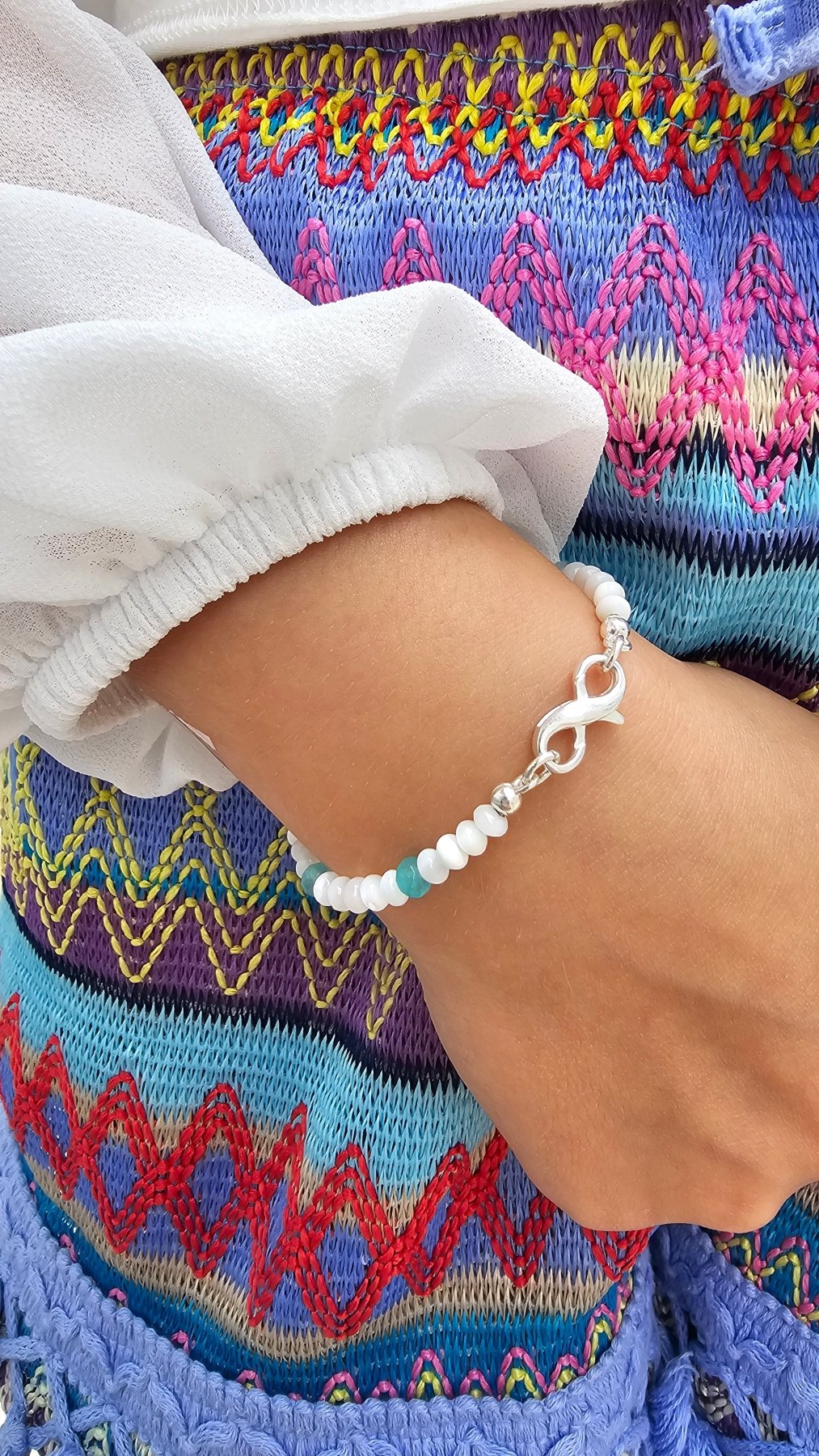 Infinity Jewellery Set – Turquoise Jade & Shell - BellishInfinity Jewellery Set – Turquoise Jade & Shell