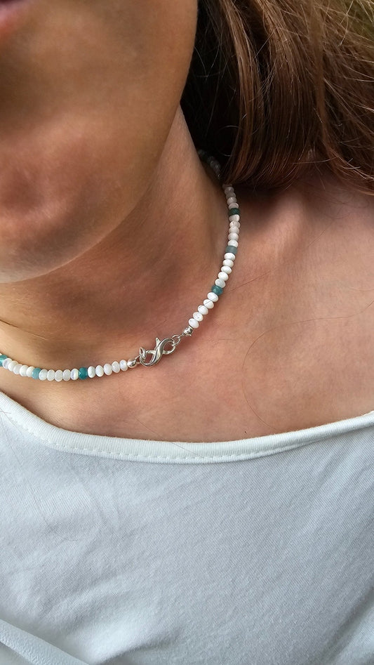Infinity Jewellery Set – Turquoise Jade & Shell - BellishInfinity Jewellery Set – Turquoise Jade & Shell