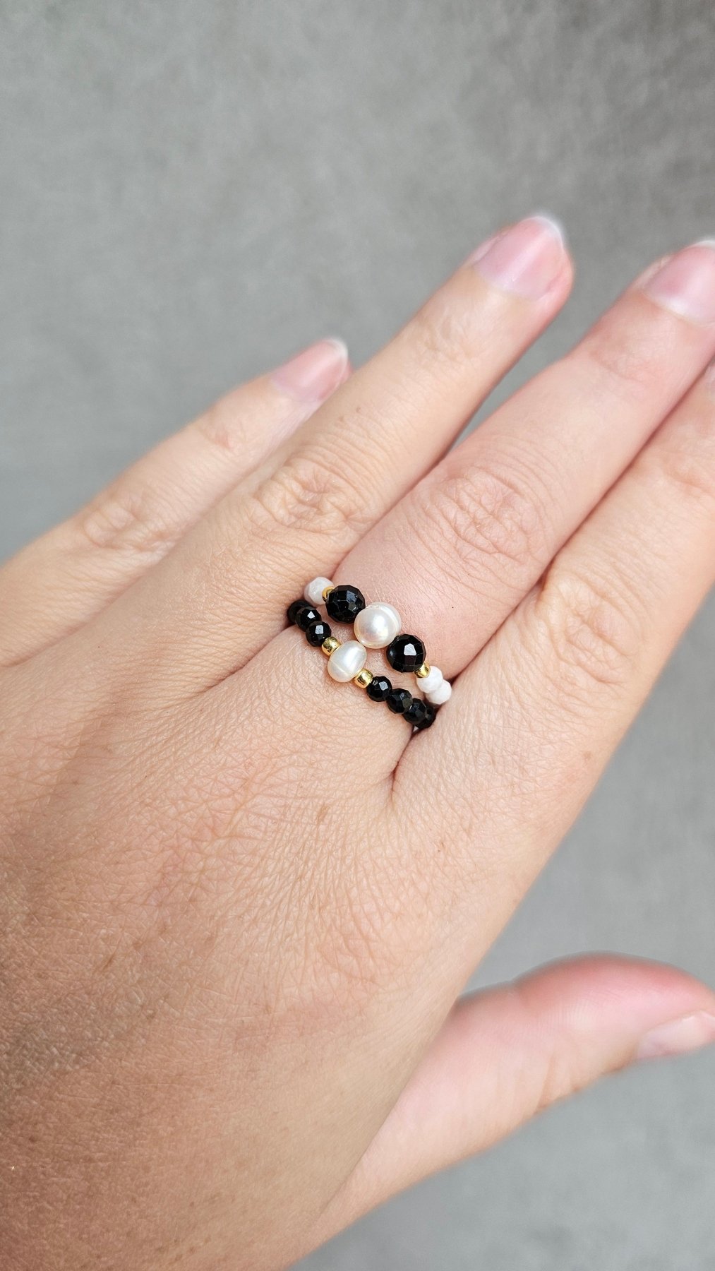 Moonlight Glow Ring - Pearl , Black onyx and Moonstone - BellishMoonlight Glow Ring - Pearl , Black onyx and Moonstone