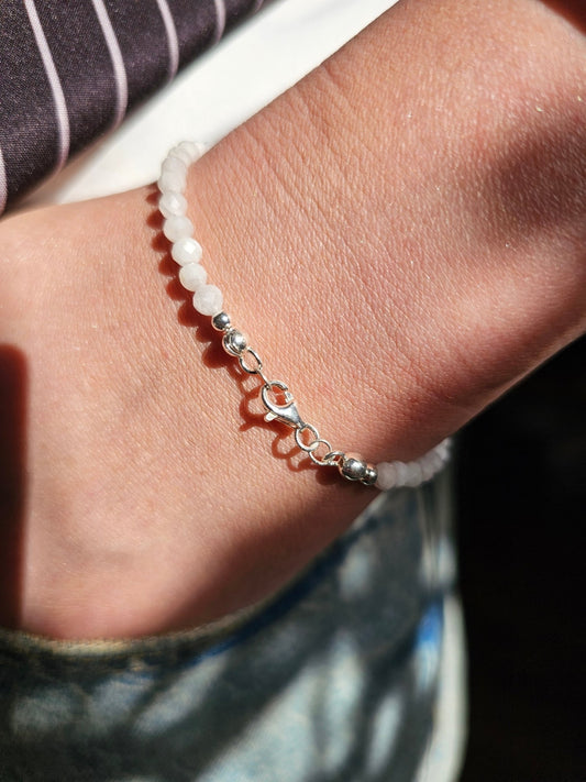 Moonstone Bracelet 4mm – Power in Stone, Elegance & Classic Style - BellishMoonstone Bracelet 4mm – Power in Stone, Elegance & Classic Style