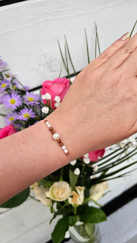 Pearl Dune - Pearl & Sandstone Bracelet - BellishPearl Dune - Pearl & Sandstone Bracelet