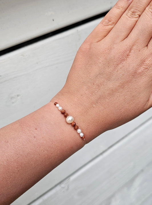 Pearl Dune - Pearl & Sandstone Bracelet - BellishPearl Dune - Pearl & Sandstone Bracelet