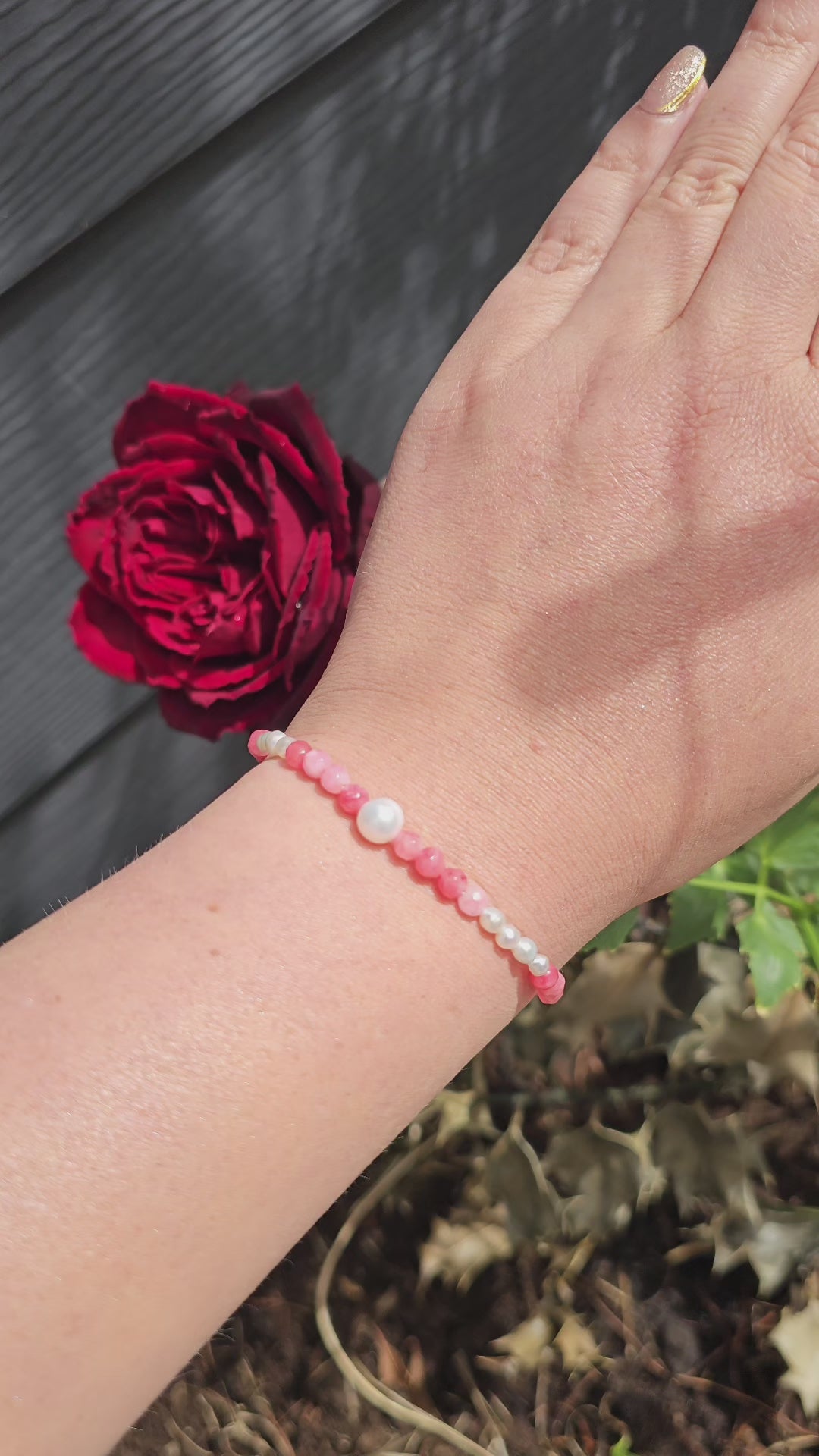 Freshwater Pearl and Chalcedony Bracelet - Gemstone Clasp Bracelet . made in Ireland 