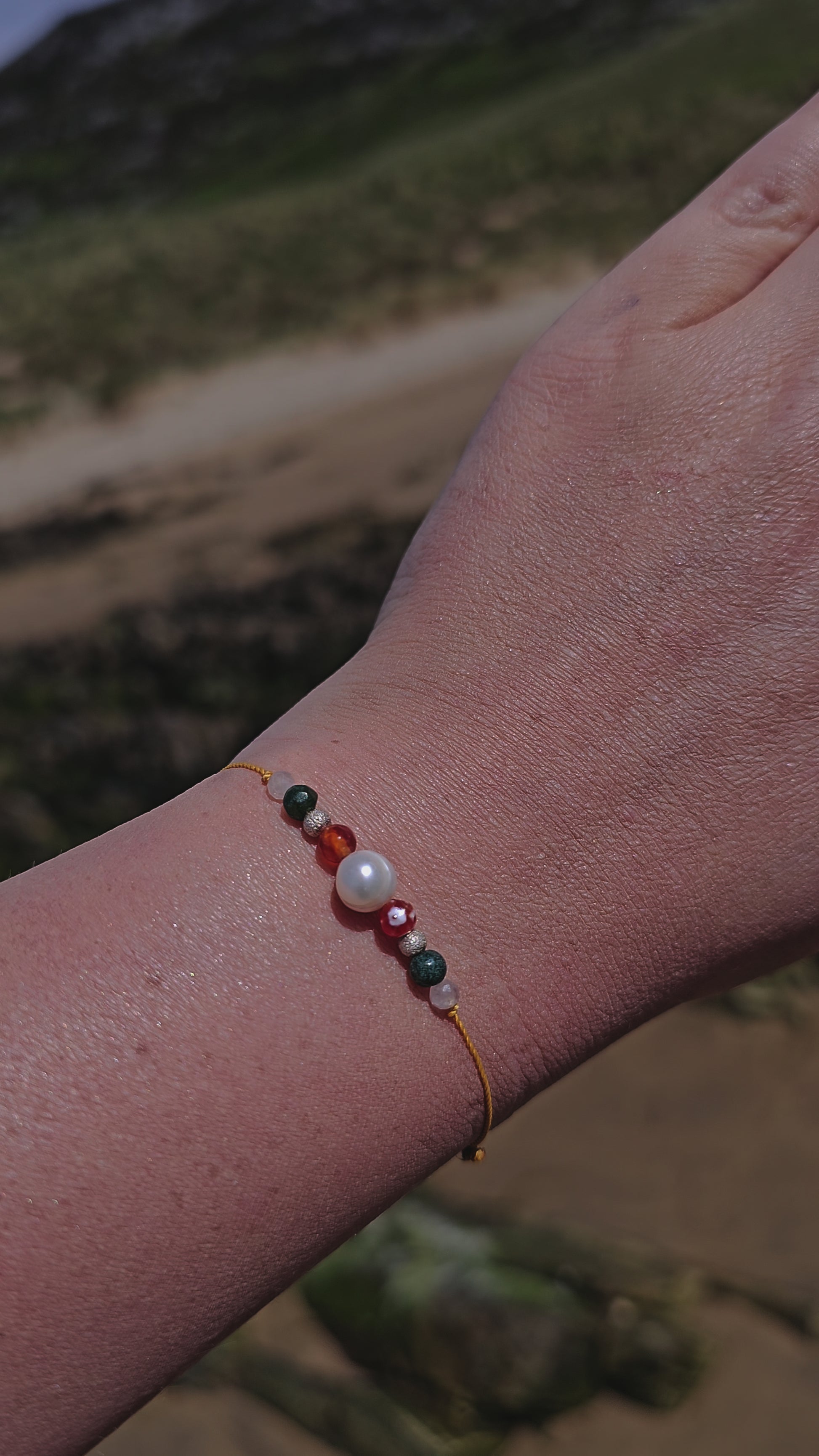 zodiac bracelet gemini agate pearl silver