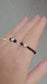 Earth & Light Elastic Ring -Black Tourmaline & Pearl