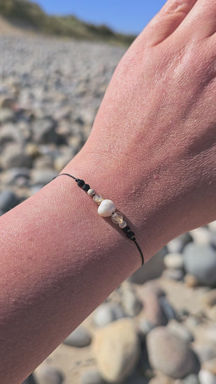 libra zodiac bracelet, citrine onyx pearl bracelet, handmade libra jewellery, sterling silver zodiac gift, libra birthday gift, adjustable gemstone bracelet, elegant spiritual bracelet