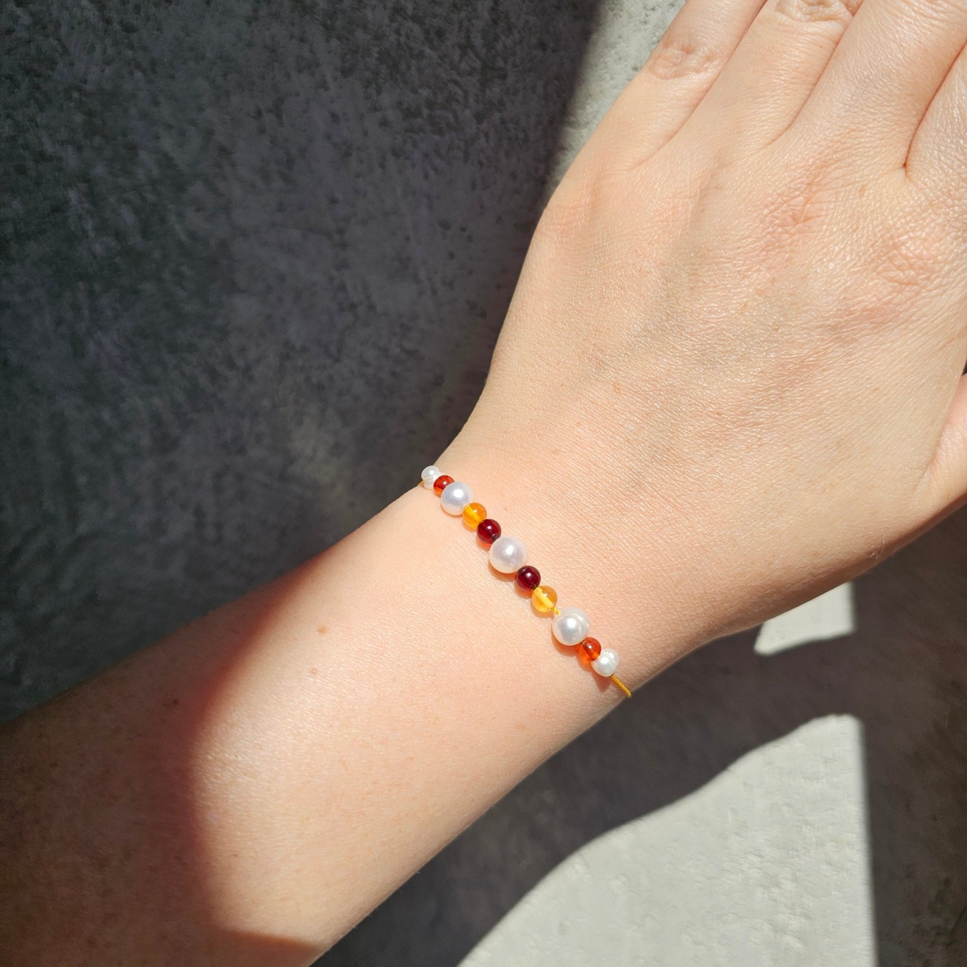 The Glow – Amber & Pearl Bracelet - BellishThe Glow – Amber & Pearl Bracelet
