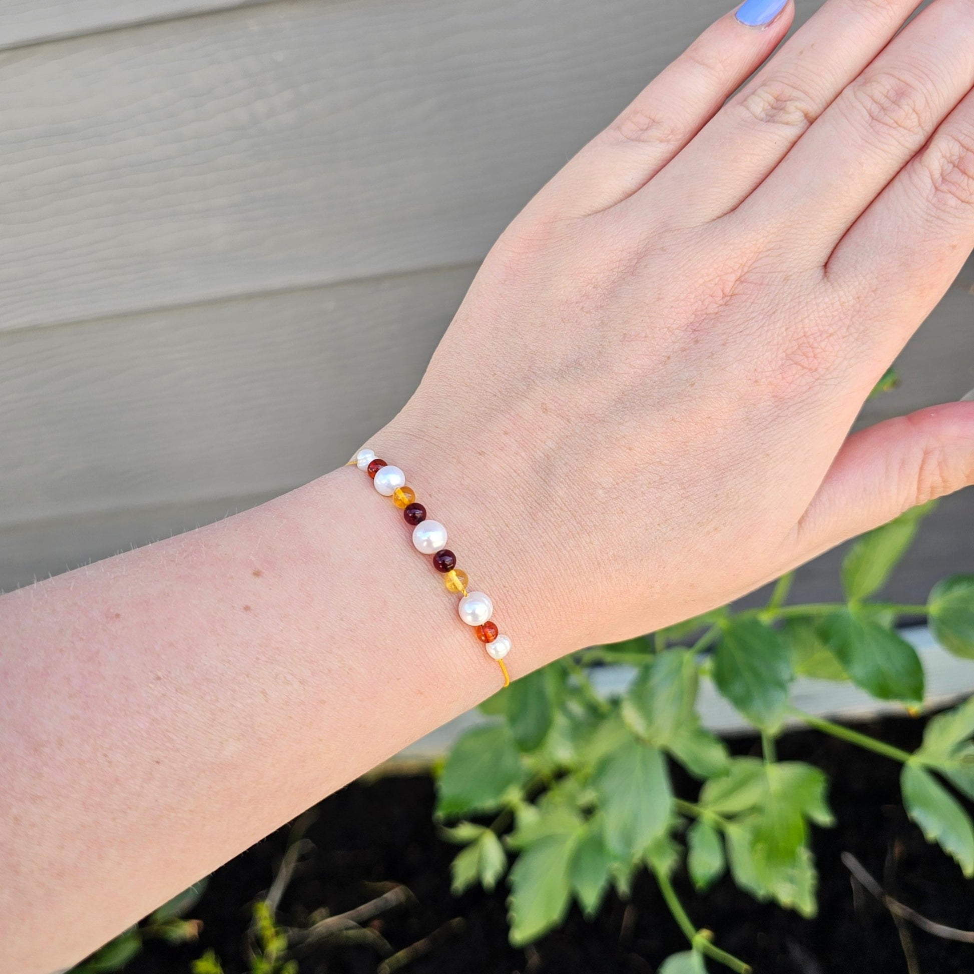 The Glow – Amber & Pearl Bracelet - BellishThe Glow – Amber & Pearl Bracelet